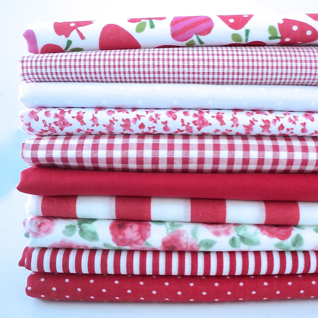 REMNANTS 10 HALF METRE BUNDLES POLY COTTON FABRIC florals dots stripes vintage eBay